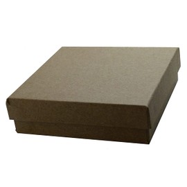 N'icePackaging 100 Qty - Natural-Kraft Cotton Filled Gift Boxes - Size 3 1/2" x 3 1/2" x 7/8" - USA Made - Holidays/Birthdays/Sales/Storage/Display/Travel