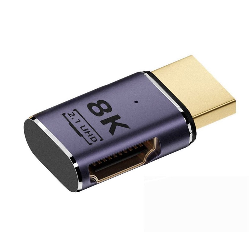 cablecc HDMI Male to HDMI 2.1 Female Flat Right Angled