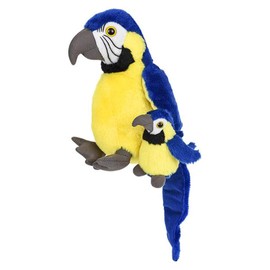 Forest & Twelfth Mom and Baby Mini Macaw, Stuffed Animal for Boys and Girls, Bird Baby Shower Decorations, Nursery Decor, Forest Animals for Toddlers, Soft Stuffed Macaw, Plush Toy, Huggable (Macaw)