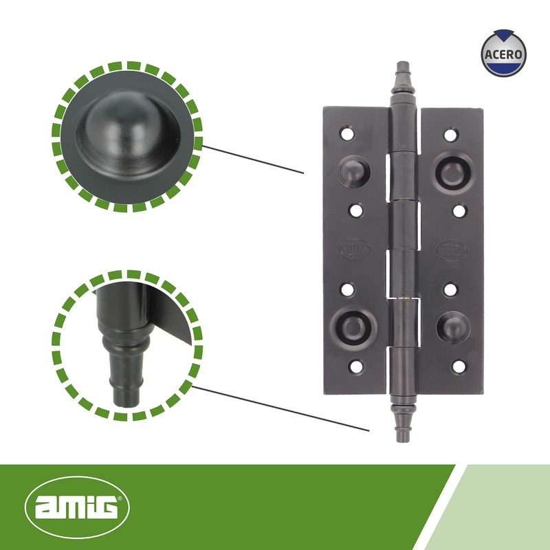 Amig 561-150 x 80 Black Hinge with Flanges