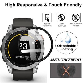 KUSINHOKA Pack of 3 Screen Protectors for Garmin Epix Gen 2, HD Clear [Anti-Scratch] Soft Screen Protector 3D Full Cover Protective Film for Garmin Epix Gen 2