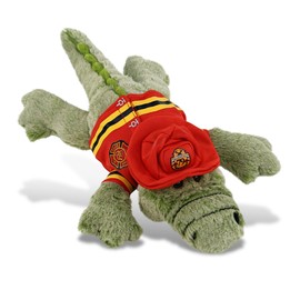 DolliBu Alligator Firefighter Stuffed Animal with Name Personalization - Super Soft Alligator with Red Fireman Costume Outfit and Fireman Hat, Fire Fighter Doll Plush Toy for Kids - 16.5 Inch