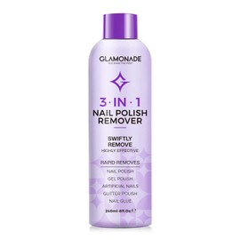 Glamonade Acetone Nail Polish Remover: Professional Gel Polish Remover for Nails - Gel Nail Polish Remover for Removal of Gel/Glue/Artificial nail - with Grape Seed Oil for Gentle Removal(8 Fl Oz)