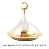 Serving Plate with Dome Golden Embossed Patterns Stainless Steel Acrylic