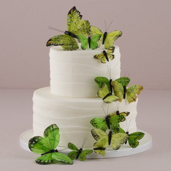 WEDDINGSTAR Beautiful Butterfly Cake Set in Garden Charm Green 24 Pieces