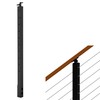 Senmit Cable Railing Post Fascia Mount-Stainless Steel Square Weldless 36"x2"x2"