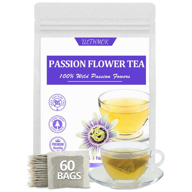 60 Premium Passion Flower Tea Bags, Made with 100% Natural