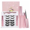Fre.Mx Kit De Pestañas Postizas Magnéticas & Delineador De Ojos