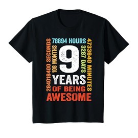 9th Birthday 9 Years Old Vintage Retro 108 Months T-Shirt