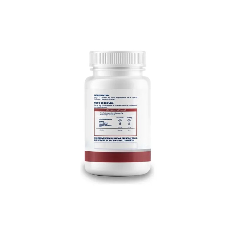 Aminoácido L-Citrulina 1000mg Naima Lab Cápsulas Sin Gluten 100 Unidades