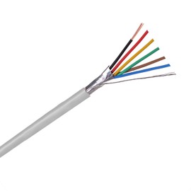 InstallerCCTV 24 AWG 6 Conductors Security Alarm Wire Cable, Riser Alarm Control Cable, 125ft Full Copper Shielded for Fire/Sound/Telecommunication/Security Burglar Station Wire