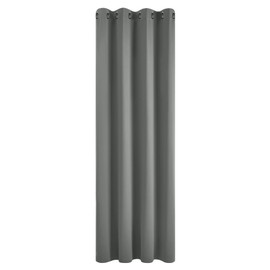 Deconovo Blackout curtain, opaque, thick curtains with eyelets, living room, winter, 240 x 140 cm (height x width), light grey, 1 piece