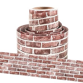Red Color Brick Straight Bulletin Board Borders Trim for Classroom Decoration 36 Feet