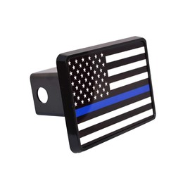 Rogue River Tactical Thin Blue Line Flag Trailer Hitch Cover Plug US Blue Lives Matter Police Officer Law Enforcement