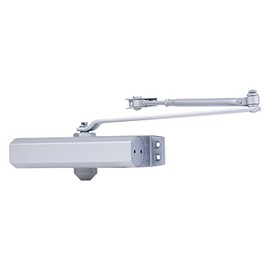 BRINKS Commercial - Medium Duty Residential Door Closer, Aluminum Finish - Size 3 with a 180-Degree Opening Range and Adjustable Closing Speed