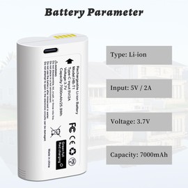 LBTPH 2 Pack 7000mAh Rechargeable Battery for WYZE Battery Cam Pro Camera Outdoor, 7000mAh High Capacity, USB-C Charging Port, Status Light, Equipped with USB-C Cable