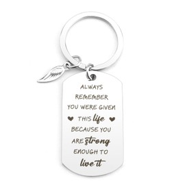 HUHALLI Inspirational Gifts for Friend Sister Brother Lover Daughter Coworkers Students Him Her Women Men, Birthday Christmas Thanksgiving Graduation New Year Gifts, You are Strong Keychain Gifts