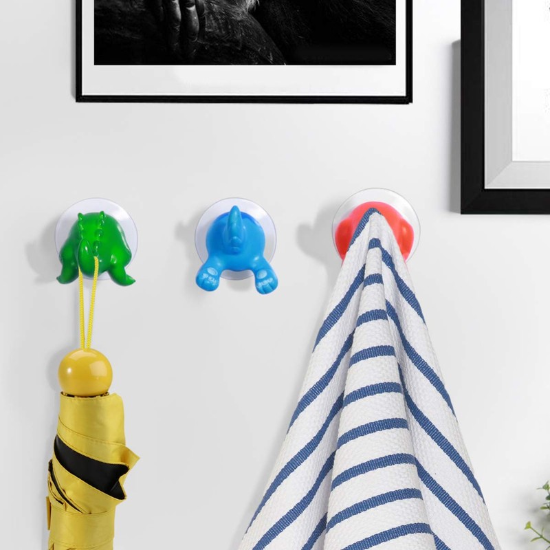 OUNONA Suction Cup Hooks, Cute, Bath, Strong, 6 Pieces, Wall
