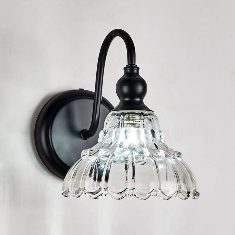 TLOLGT Modern Black Wall Sconce Mini Wall Light Made of