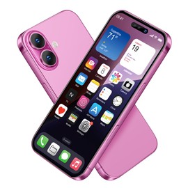 Without Logo Non-working Phone Dummy Display Model Pretend Phone toy for Phone 16 6.1 inches - Pink Colorscreen