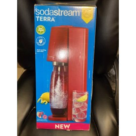 SodaStream Terra Sparkling Water Maker RED with CO2 and Carbonating Bottle New