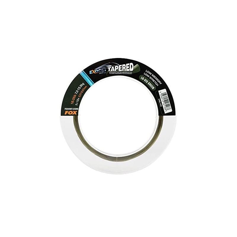 FOX Exocet Pro Tapered Leader 12-30LB, 0.33-0.50mm, Green, Monofilament