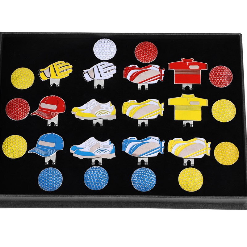 12pcs Stainless Steel Magnetic Hat Clip with Golf Ball Marker
