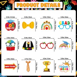 Photobooth Props Kindergarten Graduation Photo Booth Props 2025 Preschool Graduation Photo Props with Graduation Photo Frame for Kindergarten Graduation Decorations Preschool 2P