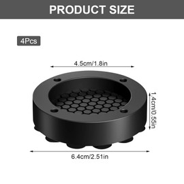 Vibration Damper Washing Machine, Pack of 4 Washing Machine Underlay, Universal Anti Vibration Damper, Rubber Anti-Vibration Mat, Washing Machine, Damper, Non-Slip Mat, Feet for Fridge (Black)