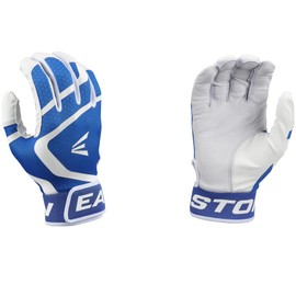 Easton | MAV GT Baseball Batting Gloves | White/Royal | Adult X-Large