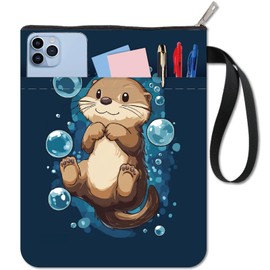 CRASPIRE Cartoon Mizuse Book Sleeve Protector with Zipper Waterproof Canvas Pouch Double-Sided Covers for Book Lovers Hardcover Notebook Bible Journal Textbooks Paperback Student Gift 11 x 8.66 Inch