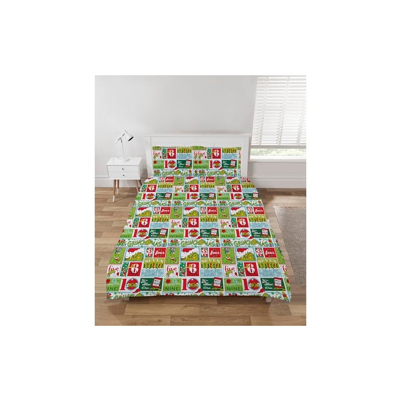 The Grinch Bedding Duvet cover set Xmas Double Bed Set