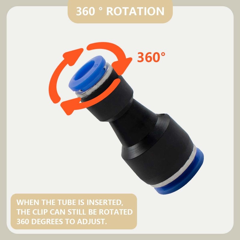 Bwintech 4 Pcs 8mm to 12mm Pneumatic Straight Reducing Push