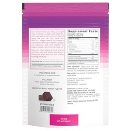 NeoCell Collagen Peptides Soft Chews | 60 Chewables | Beauty Bursts Supplement | with Hyaluronic Acid | Hair, Skin, & Nails | Fruit Punch Flavor