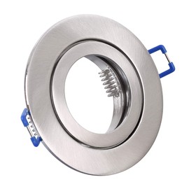 max K O M F O R T Recessed Spotlight Bathroom 5101-SN IP44 Round Brushed Iron Stainless Steel Look - Recessed Spotlight with GU10 Socket, Rustproof, Ceiling Spotlight for Wet Rooms