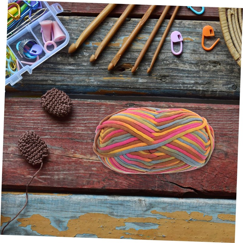 KONTONTY Rainbow Yarn Set Crochet Yarn for Beginners Cotton Nylon