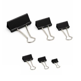 Studio Plus 100 Pieces 6 Different Size Double Clips 51mm 41mm 32mm 25mm 19mm 15mm Bulk Corporate