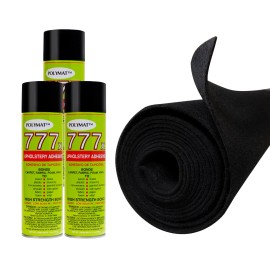 Polymat 12ft x 45in Black S60 Carpet +4 CANS 777 GLUE FOR Boat Trailer Bunk