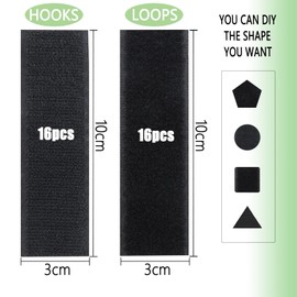 YUEVER Klettband Selbstklebend Extra Stark 16 Stück, 3x10cm Klettverschluss Selbstklebend, Doppelseitiges Klettband für DIY Glatte Oberflächen, Wände, Metall, Fliesen, Kunststoffe, Glas