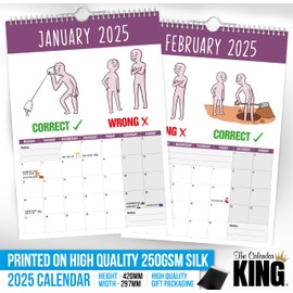 The Calendar King - How to talk to small people - 2025 Wall Calendar - Funny/Quirky/Christmas/Birthday/Gift Idea/Present/Novelty/Humour/Secret Santa/Year Planner (Full Colour, A3 Size)