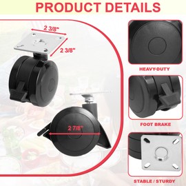 69828 Locking Grill Caster Wheels Replacement for Weber Spirit 300 & 200 Grill Parts, for Weber Spirit Grill Parts E210 E220, Spirit E-310 Parts, Spirit EX-315 S-315 SP-310 Grill Replacement Wheels