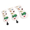 3PCS Golf Club Head Cover PU Waterproof Bird Pattern Golf