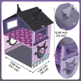 HOMEZZO 1PC Black Purple House Cupcake Stand, Kawaii Birthday Decorations for Baby Shower Birthday School Kindergarten Party Decorations Supplies