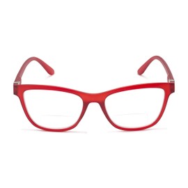 Cat Eye Bifocal Reading Glasses in Frosted Red by Readers.com | The Eiffel | +2.75