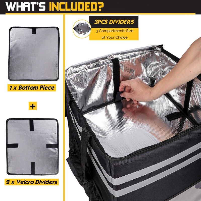 cherrboll XXL Insulated Pizza Delivery Backpack, Thermal Food Delivery Bag