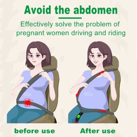 Hikig Pregnancy Seat Belt, Prevent Compression of The Abdomen, Comfort & Safety Maternity Car Seat Adjuster Protect Unborn Baby, a Must-Have for Expectant Mothers - Black
