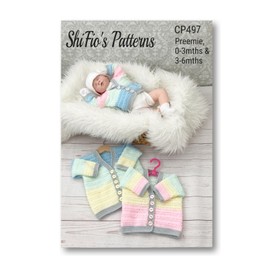 Crochet Pattern for Baby Cardigan, Preemie, 0-3mths, 3-6mths, Double Knitting, CP497