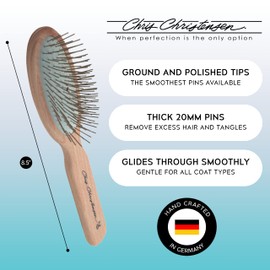 Chris Christensen Dog Brush, 20 mm Oval Pin Brush, Original Series, Groom Like a Professional, Stainless Steel Pins, Lightweight Beech Wood Body, Ground and Polished Tips