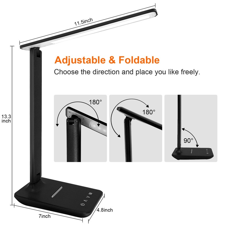 karidi LED Desk Lamp Dimmable Table Lamp with USB Charging