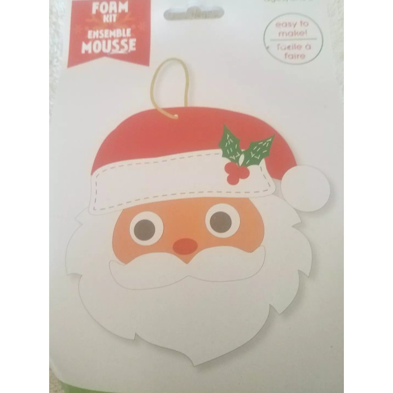 Unbranded Foam Santa Ornament kit makes 6 upc 889092630599